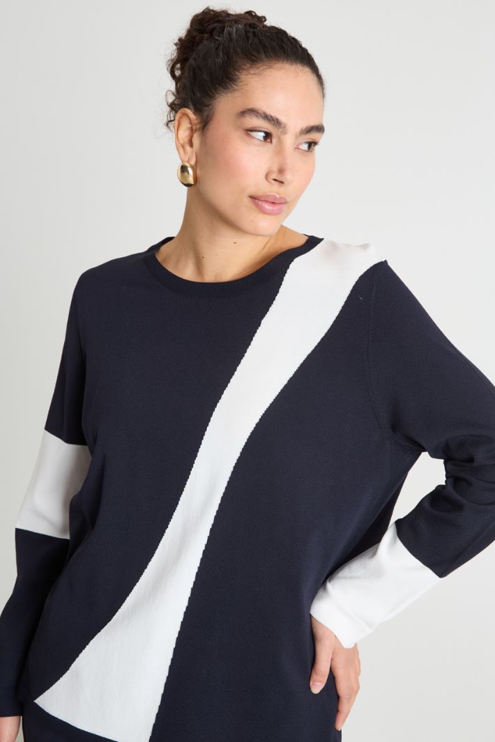Maglia oversize con intarsi a contrasto Intrend - 3