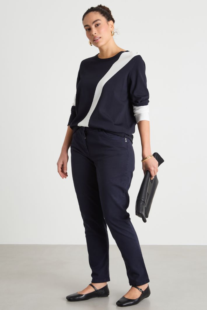 Maglia oversize con intarsi a contrasto Intrend