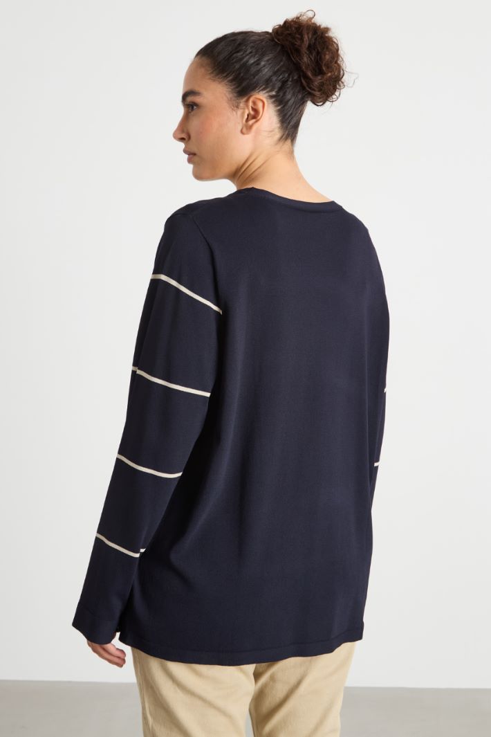 Oversized contrast-intarsia jumper Intrend - 4