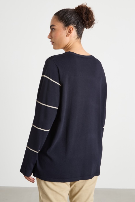 Jersey oversize con intarsia en contraste