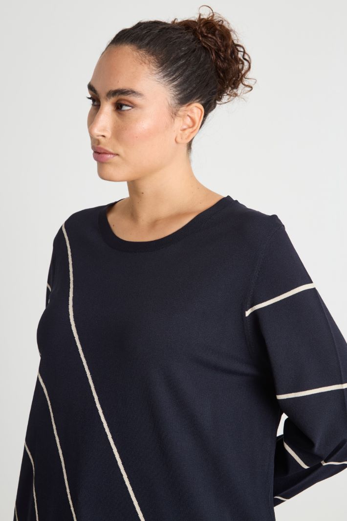 Oversized contrast-intarsia jumper Intrend - 3