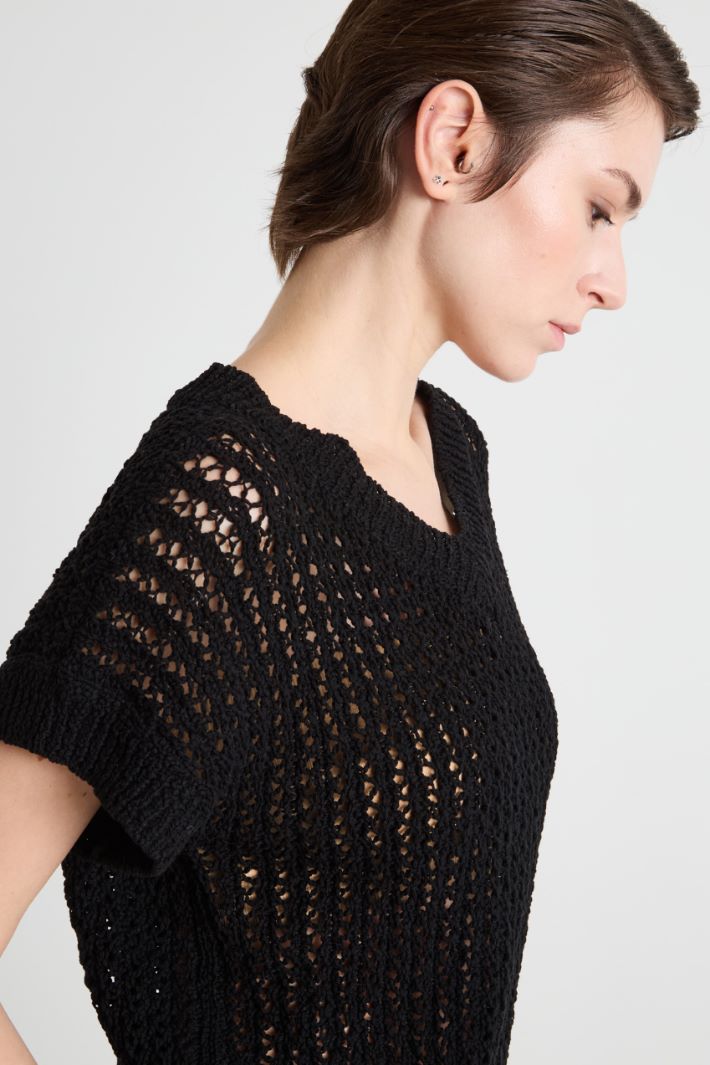 Cropped open-knit top Intrend - 3