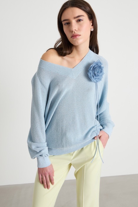 Loose-fit metallic-finish jumper Intrend