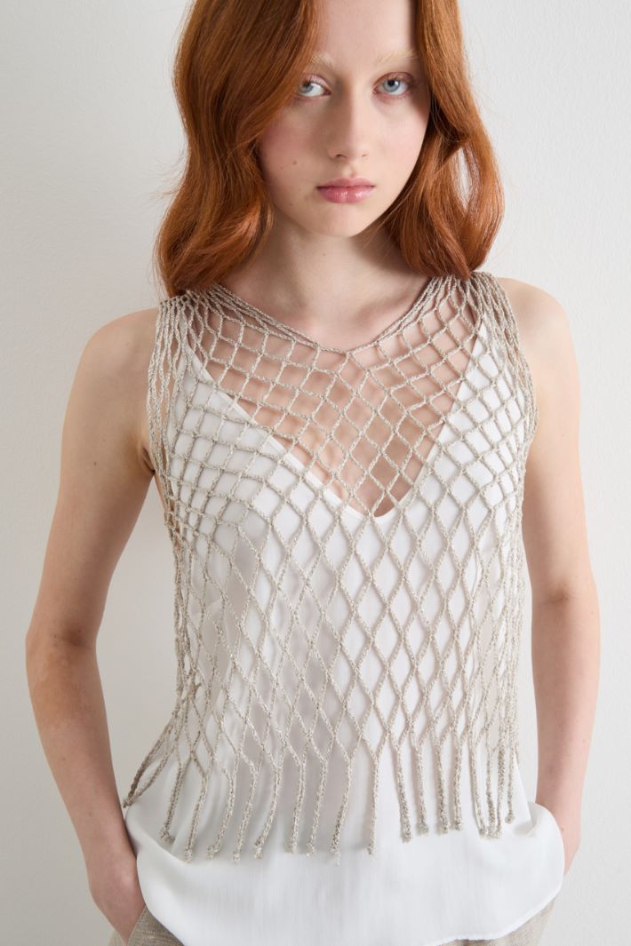 Fringed sleeveless top Intrend - 3