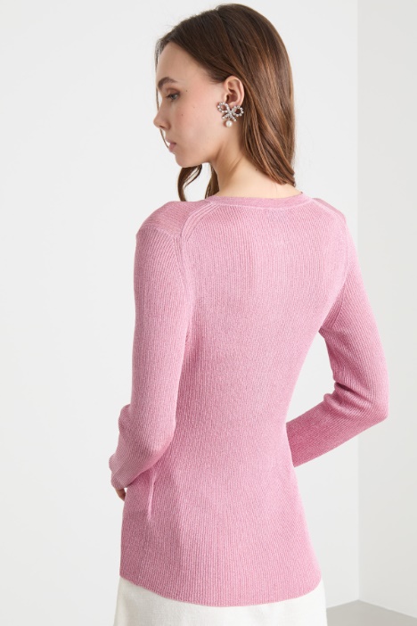 Maglia serafino laminata