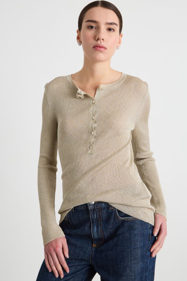 Laminated Henley top Intrend - 2