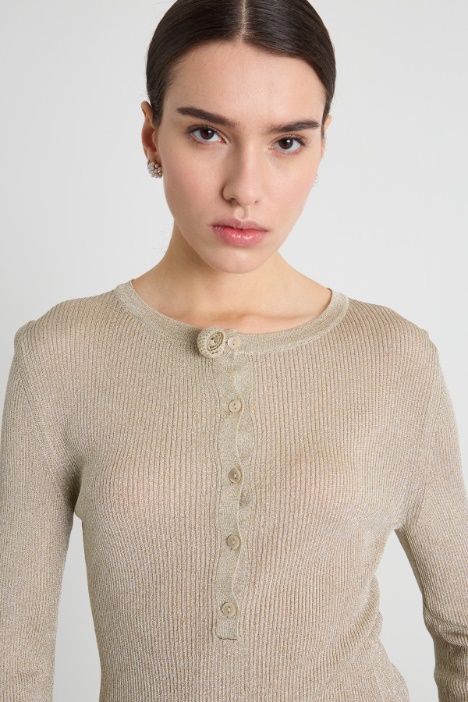 Maglia serafino laminata