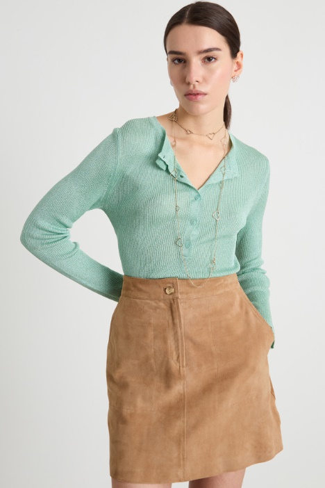 Laminated Henley top Intrend