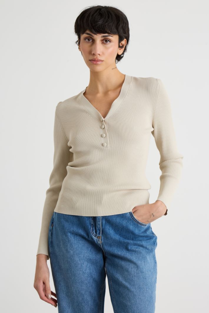 Fitted V-neck cardigan Intrend - 2