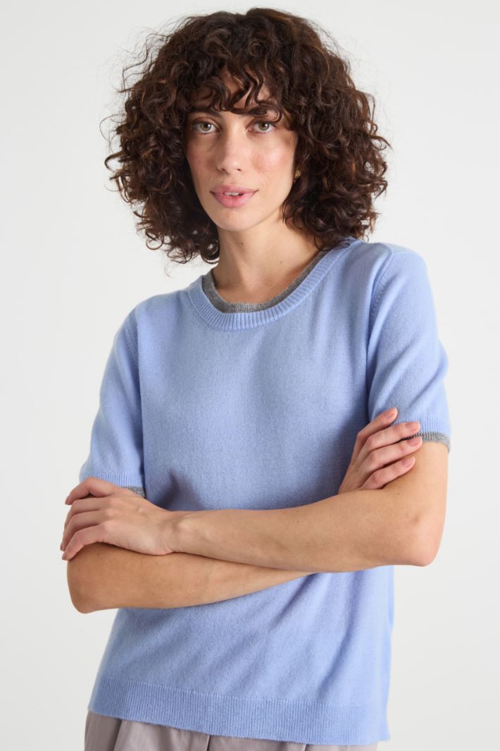 Short-sleeved cashmere blend jumper Intrend - 2