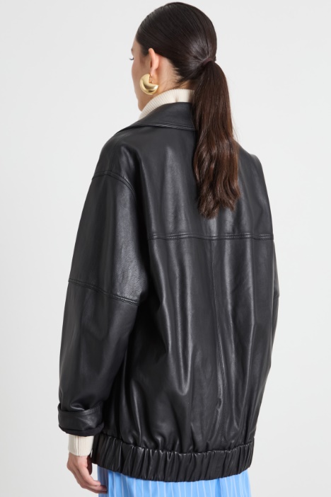 Chaqueta oversize de piel