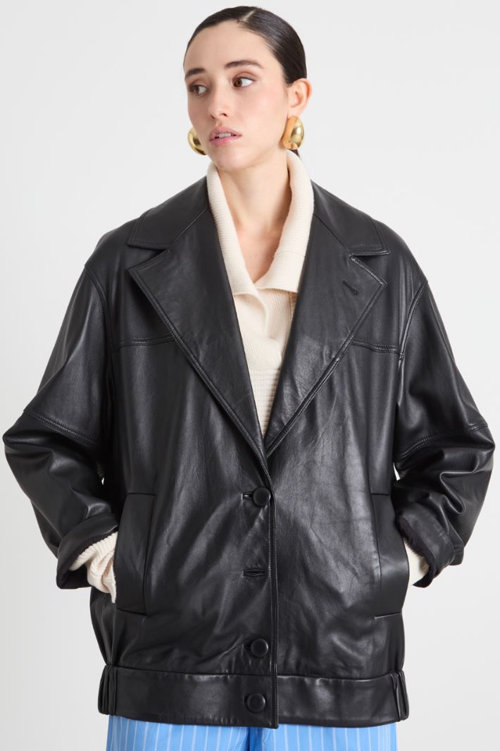 Oversized leather jacket Intrend - 2