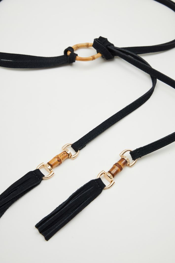 Cintura sottile scamosciata con nappe Intrend - 2