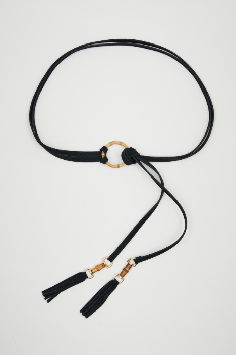 Cintura sottile scamosciata con nappe Intrend