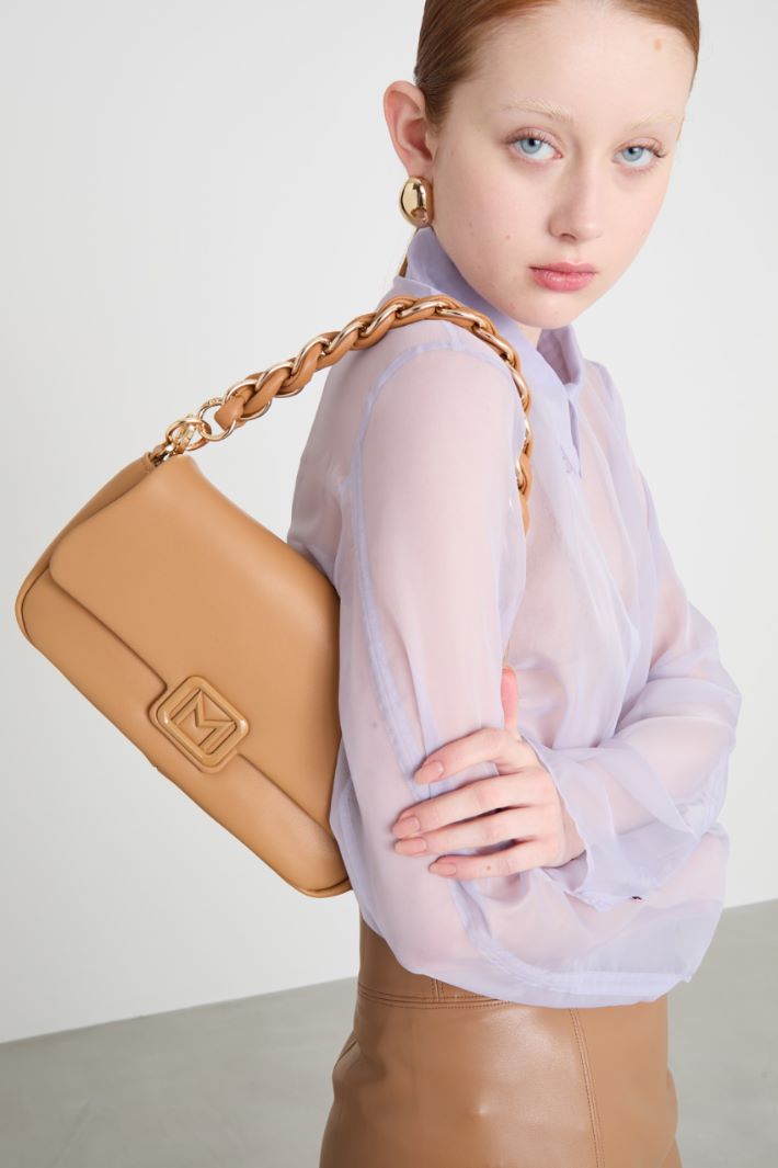 Borsa in tessuto spalmato con manico intrecciato Intrend - 5