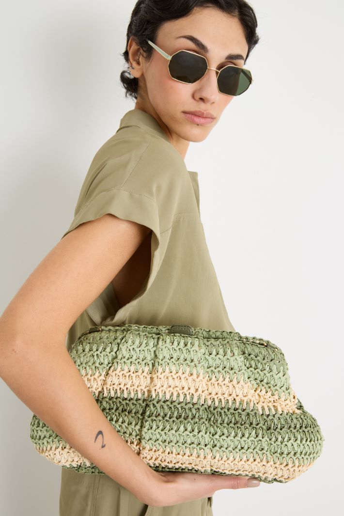 Multicolour raffia-effect bag Intrend - 5