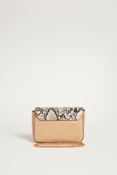 Mini bag in tessuto spalmato stampa pitone