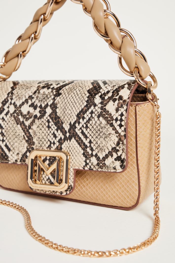 Mini bag in tessuto spalmato stampa pitone Intrend - 4