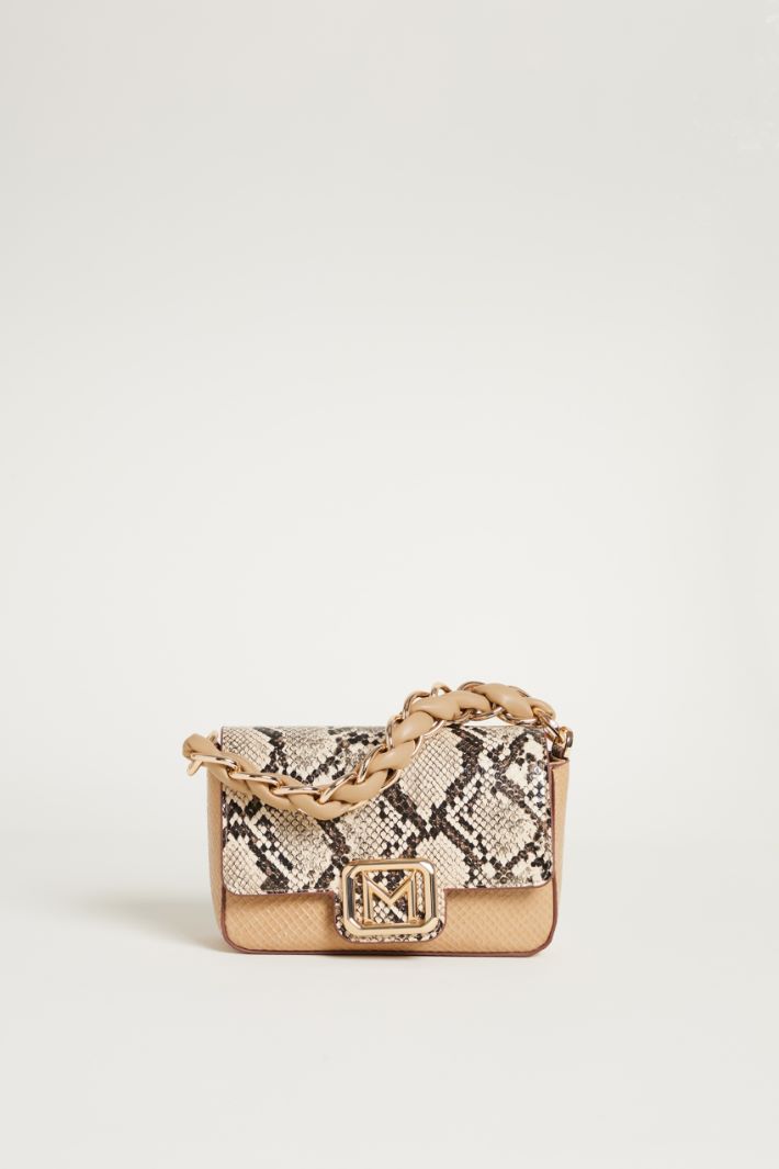 Mini bag in tessuto spalmato stampa pitone Intrend