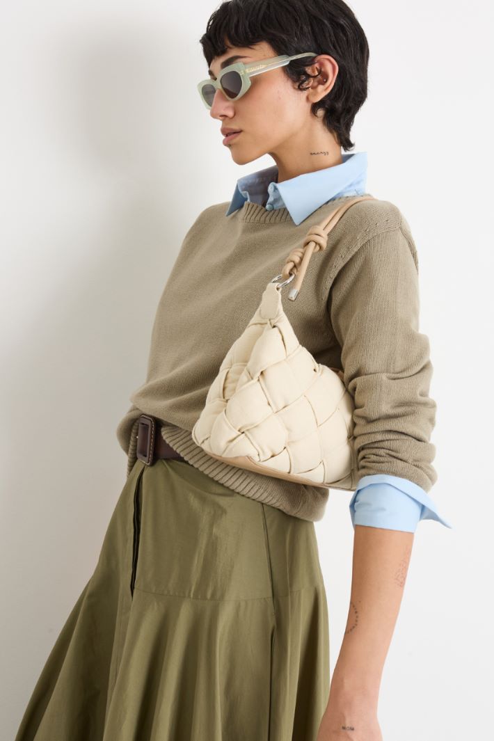 Borsa intrecciata in tela Intrend - 5