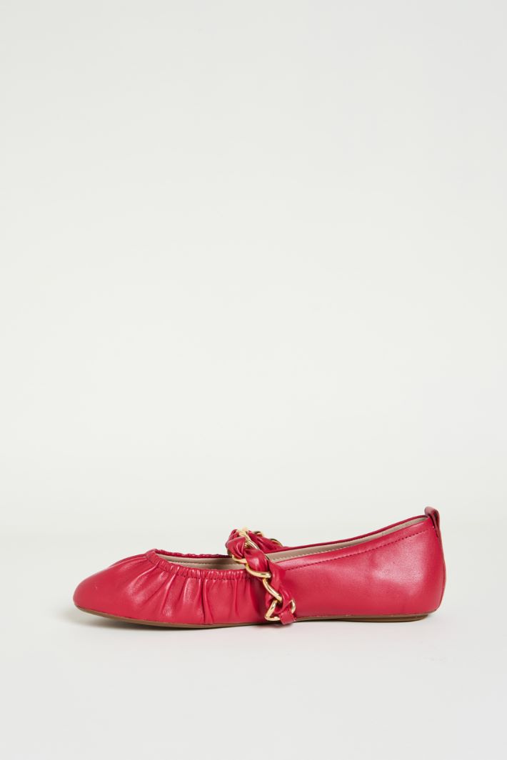 Chain-detail nappa leather ballet flats Intrend - 3