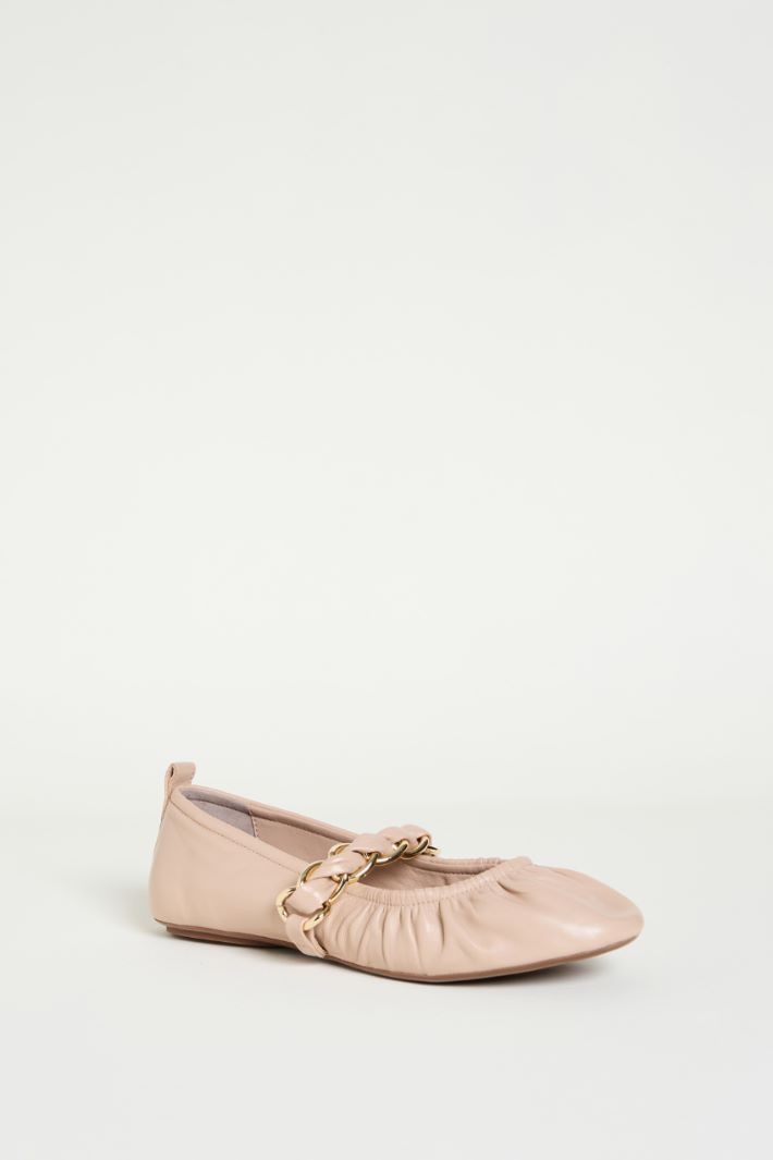 Chain-detail nappa leather ballet flats Intrend - 2
