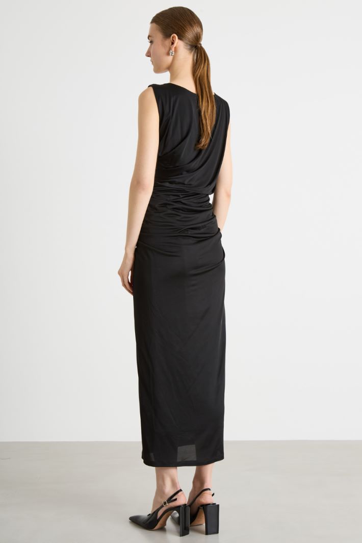 Ruched-Front Jersey Dress Intrend - 4