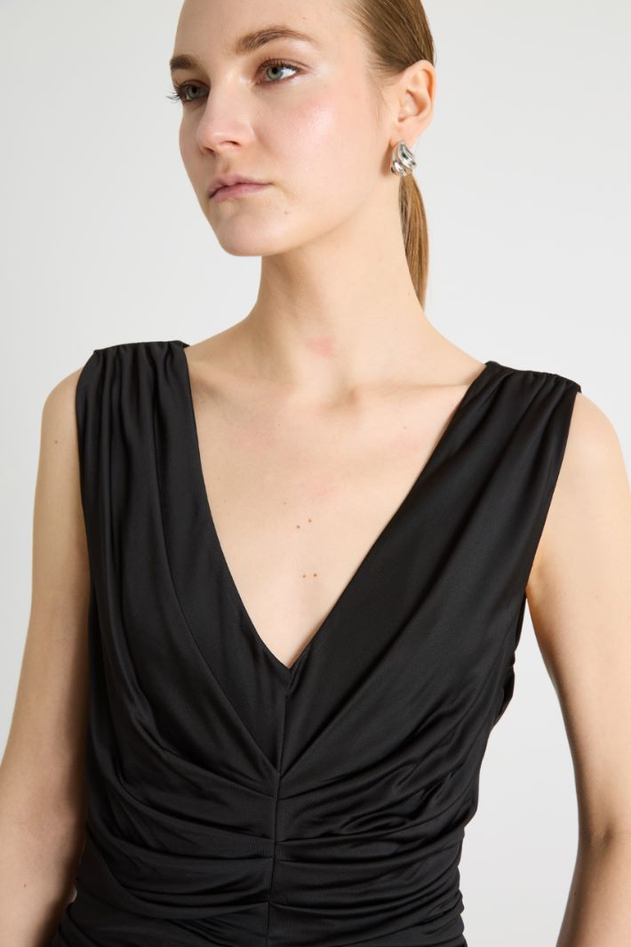 Ruched-Front Jersey Dress Intrend - 3