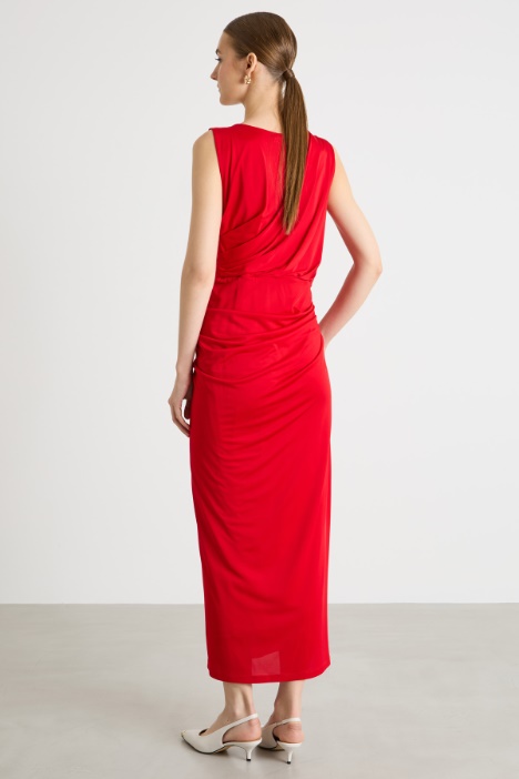 Vestido de punto con fruncido central