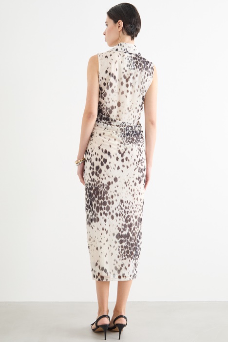 Abito a polo in jersey tulle