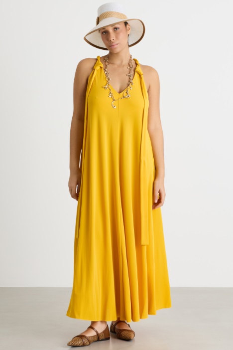 A-line jersey dress with twisted straps Intrend