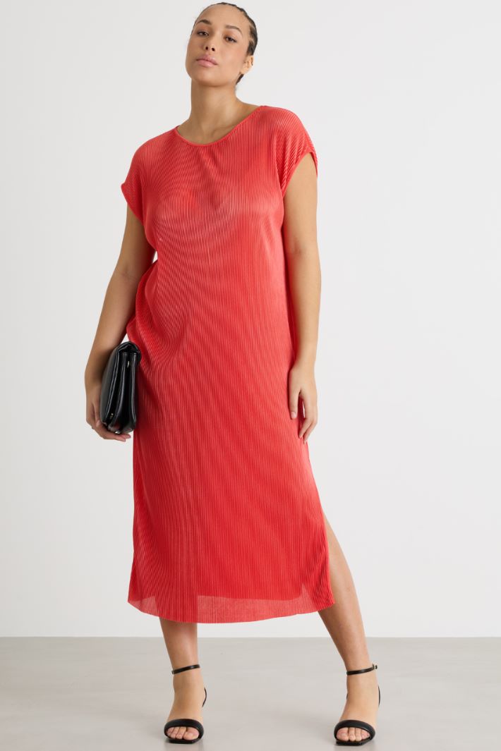 Abito midi in jersey plissé Intrend