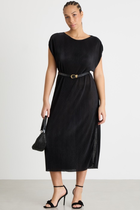 Abito midi in jersey plissé Intrend