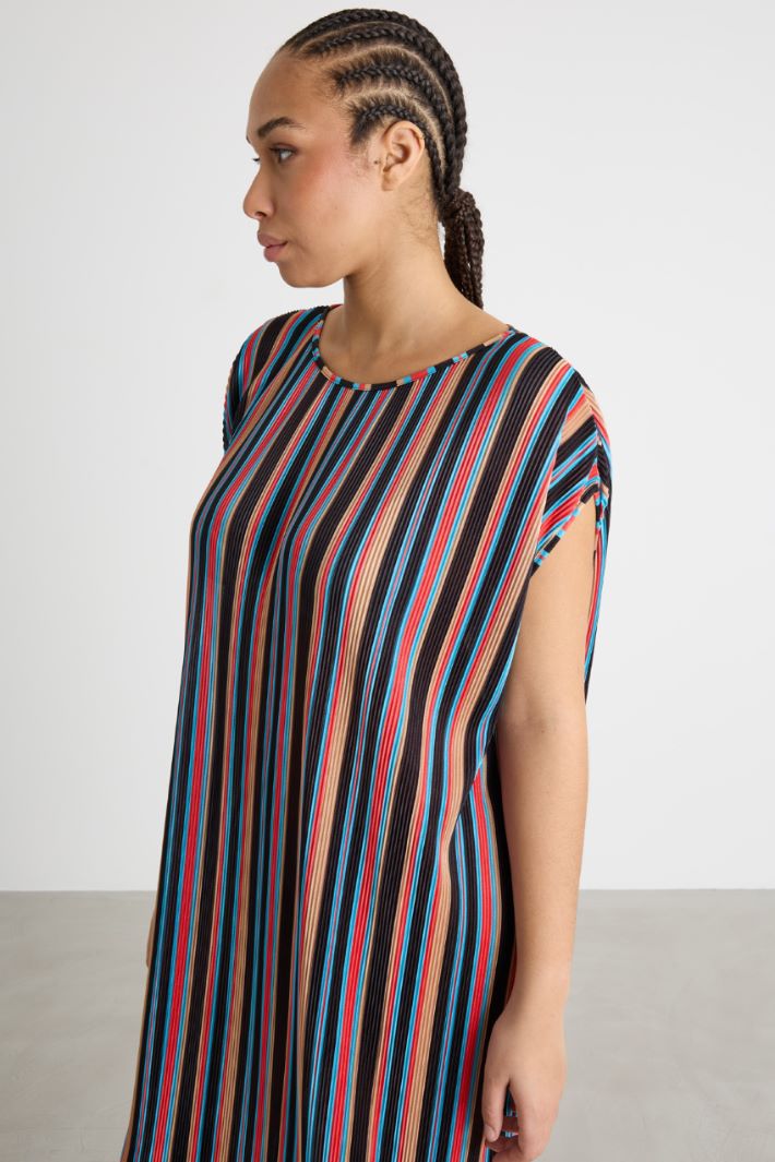 Pleated Jersey Midi Dress Intrend - 3