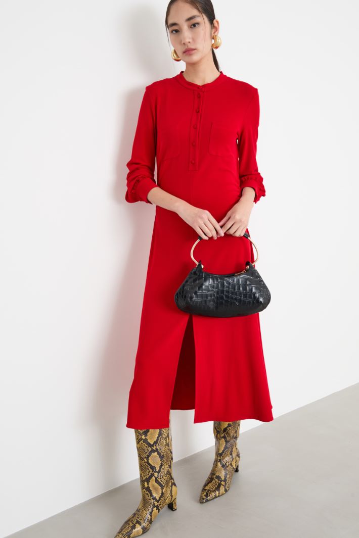 Slit-front jersey dress Intrend