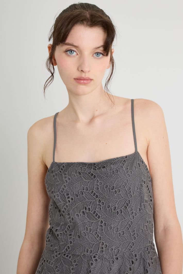 Fit-and-Flare Dress in Embroidered Jersey Tulle Intrend - 3