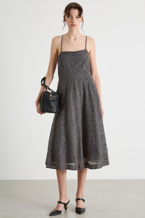 Fit-and-Flare Dress in Embroidered Jersey Tulle Intrend