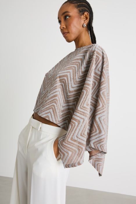 Jacquard jersey blouse Intrend