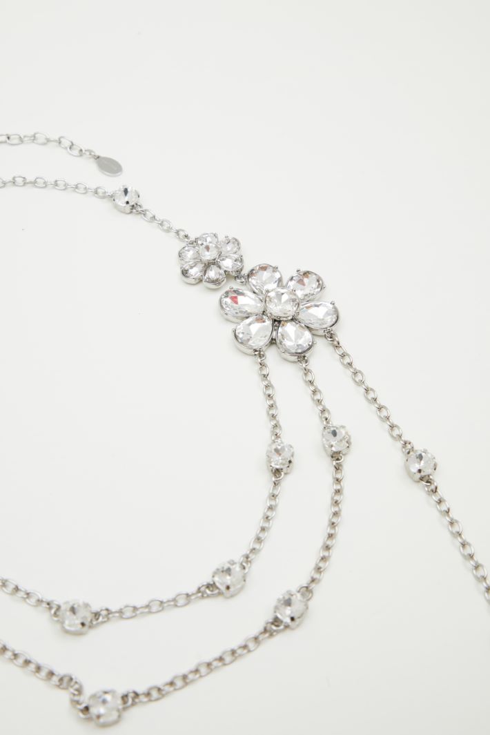 Long necklace with crystal flowers Intrend - 2