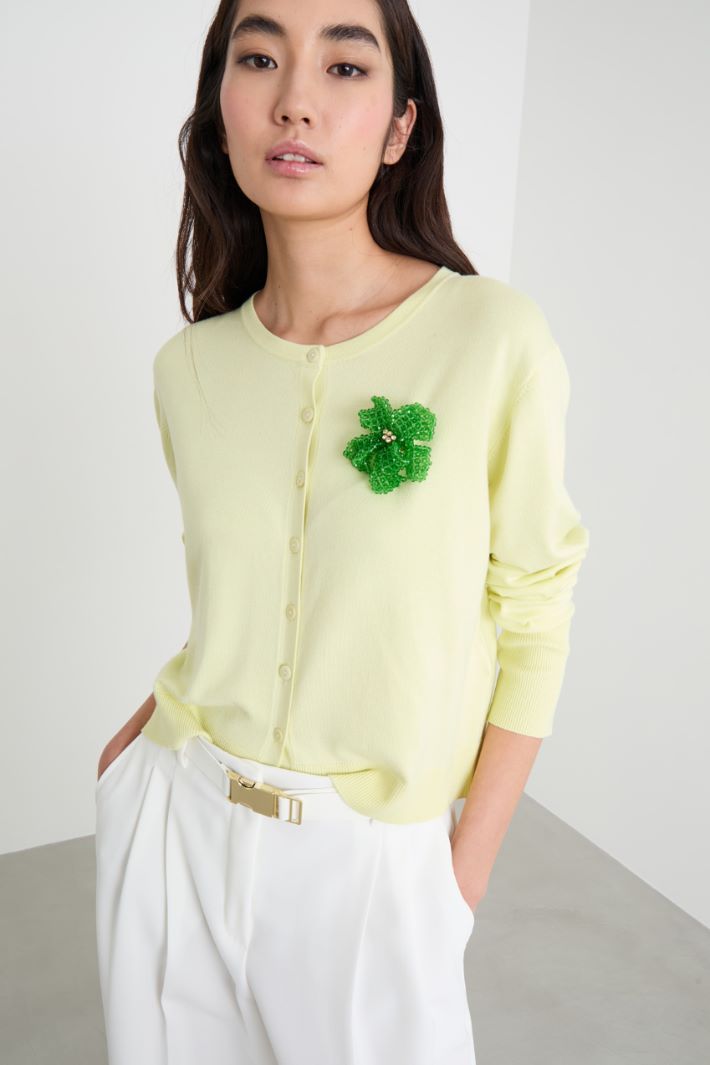 Beaded flower brooch Intrend - 3