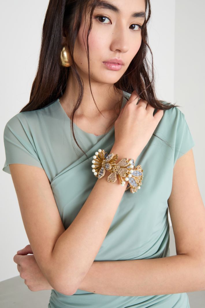 Floral and beaded bracelet Intrend - 3