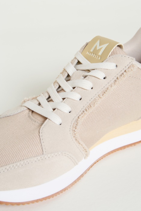 Sneaker in tela e pelle