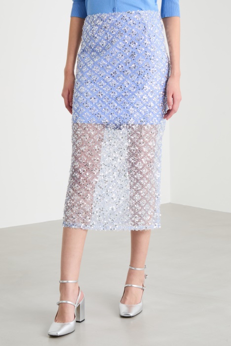 Gonna in rete con paillettes
