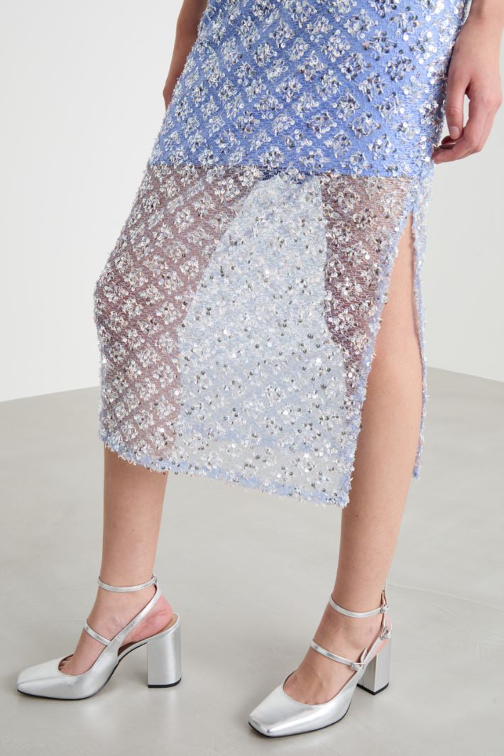 Sequin-embroidered mesh skirt Intrend - 3