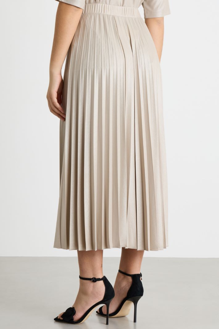 Laminated Jersey Plissé Skirt Intrend - 4