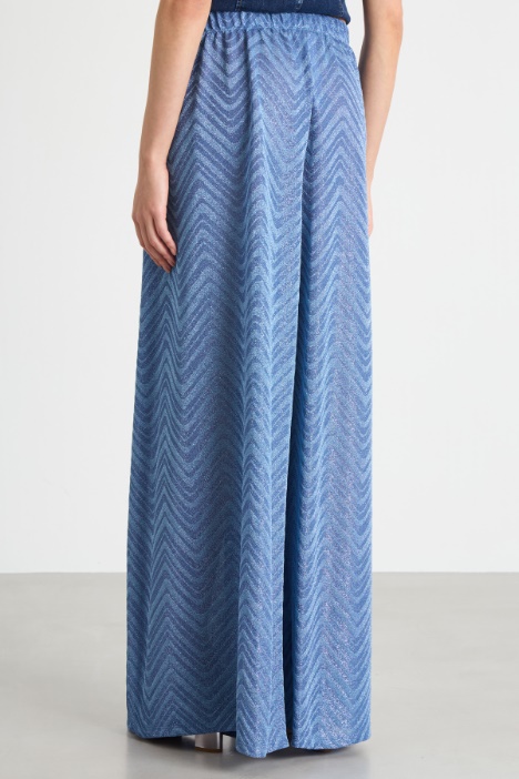 Pantalone in tessuto jacquard chevron