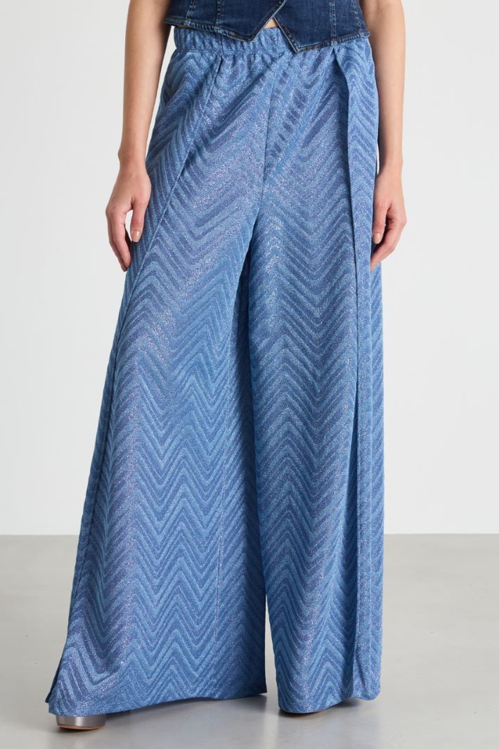 Chevron jacquard jersey trousers Intrend - 2