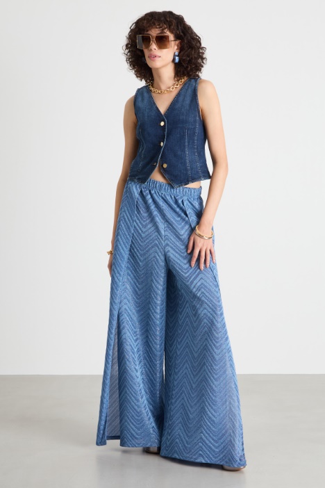 Chevron jacquard jersey trousers Intrend