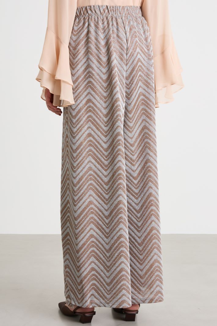 Chevron jacquard jersey trousers Intrend - 4