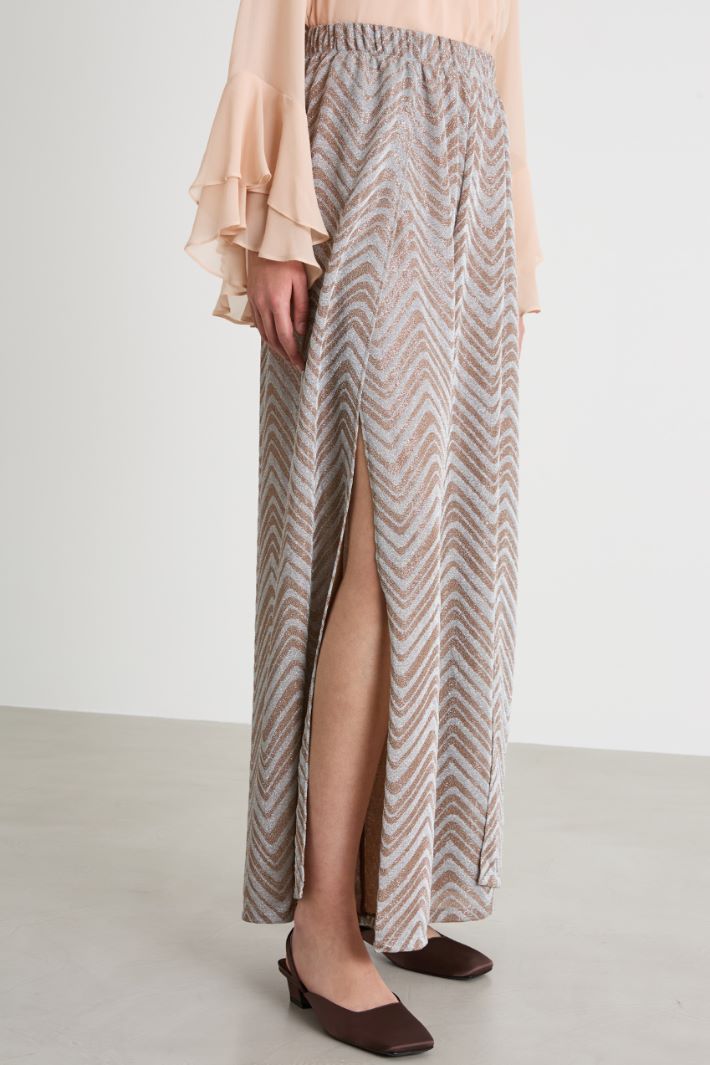 Chevron jacquard jersey trousers Intrend - 3